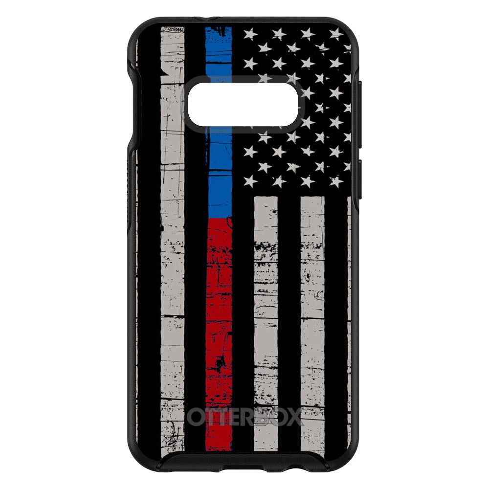Thin Blue Line Thin Red Line US Flag OtterBox Symmetry Case for iPhone & Galaxy, view 7