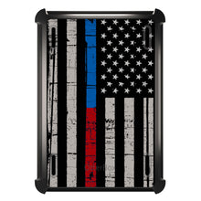 DistinctInk™ OtterBox Defender Series Case for Apple iPad / iPad Pro / iPad Air / iPad Mini - Thin Blue Line Thin Red Line US Flag