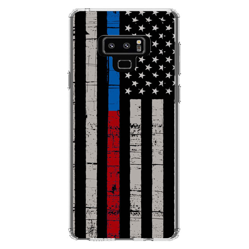 Thin Blue Line Thin Red Line US Flag Clear Shockproof iPhone Case, view 11