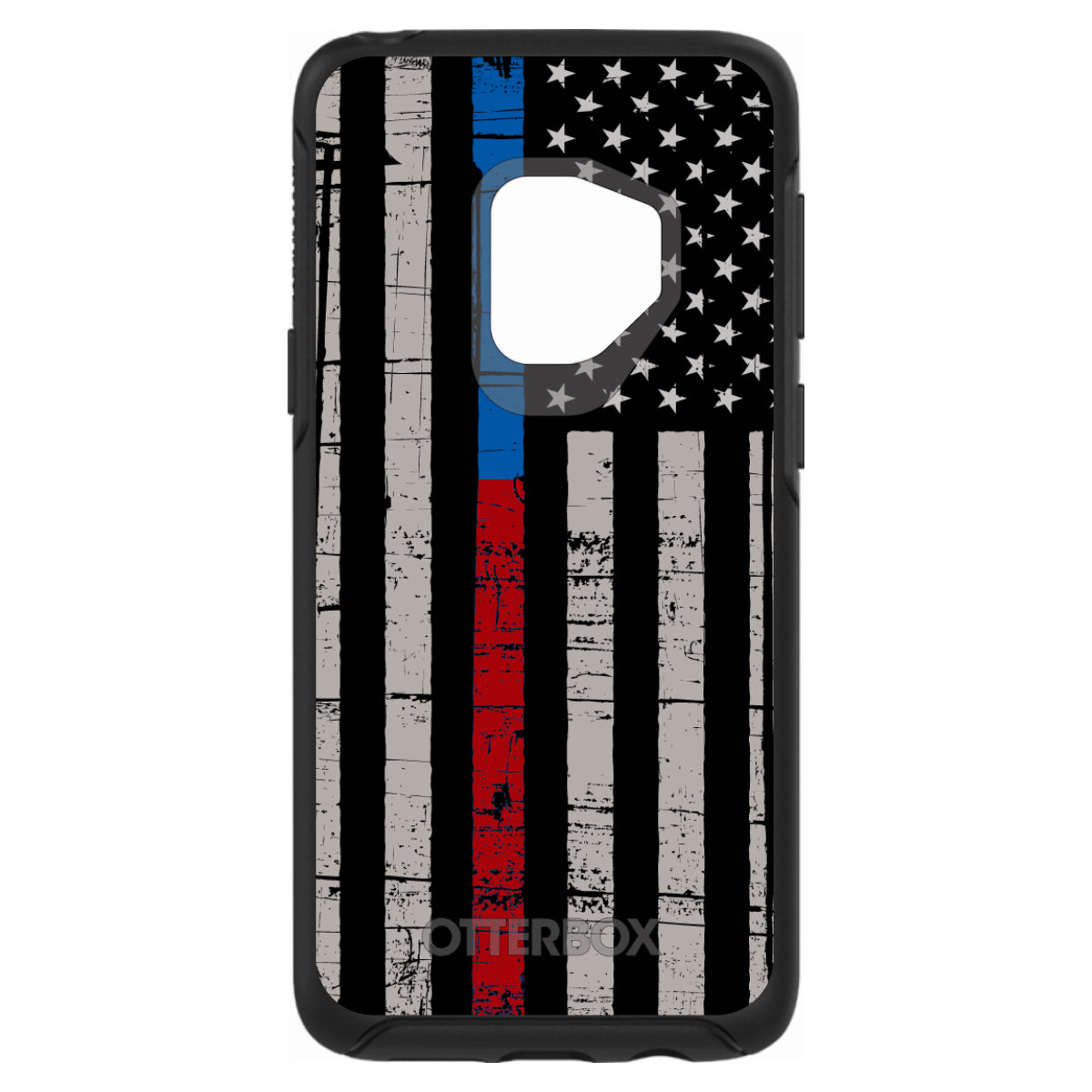 Thin Blue Line Thin Red Line US Flag OtterBox Symmetry Case for iPhone & Galaxy, view 8