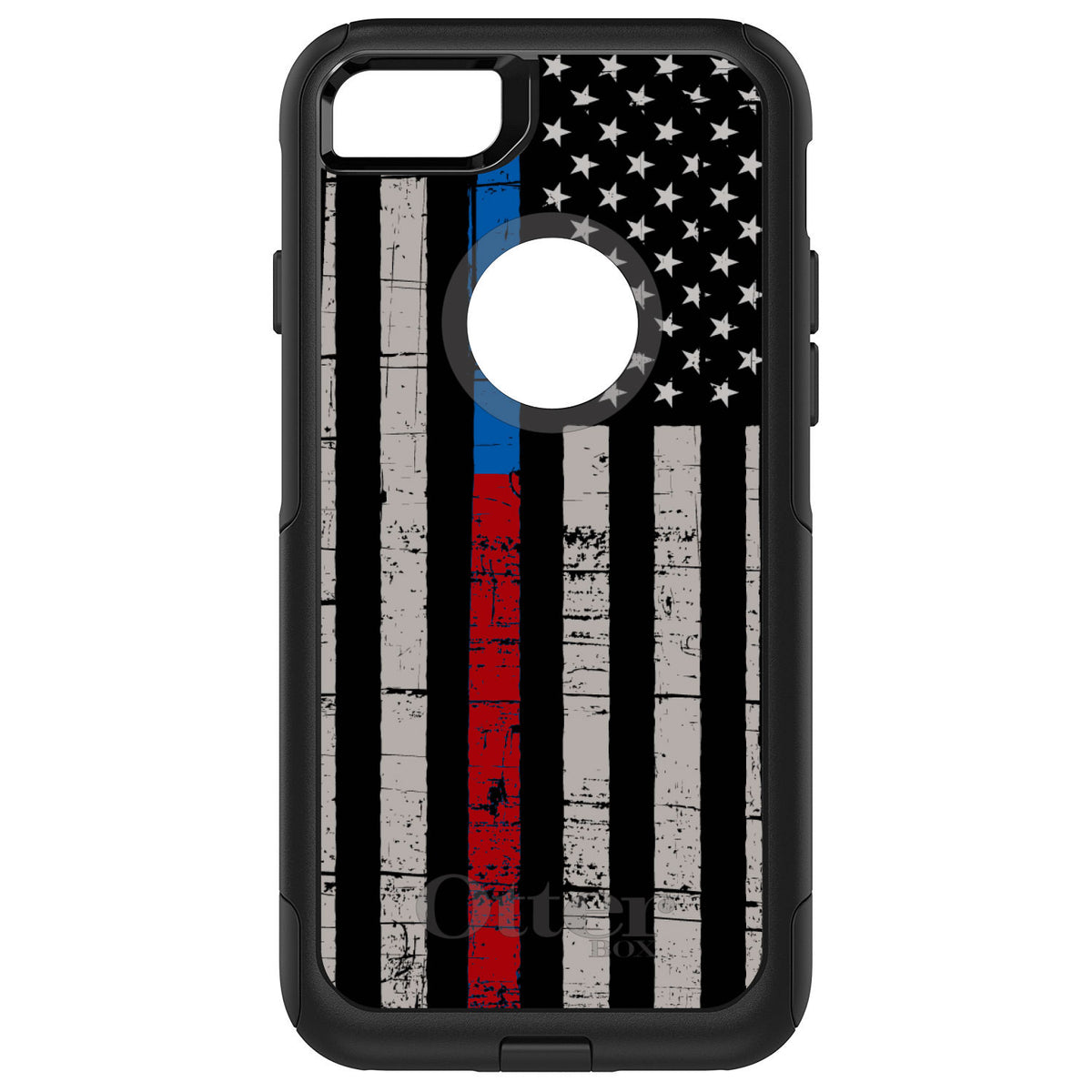 Thin Blue Line Thin Red Line US Flag OtterBox Commuter Case for iPhone & Galaxy
