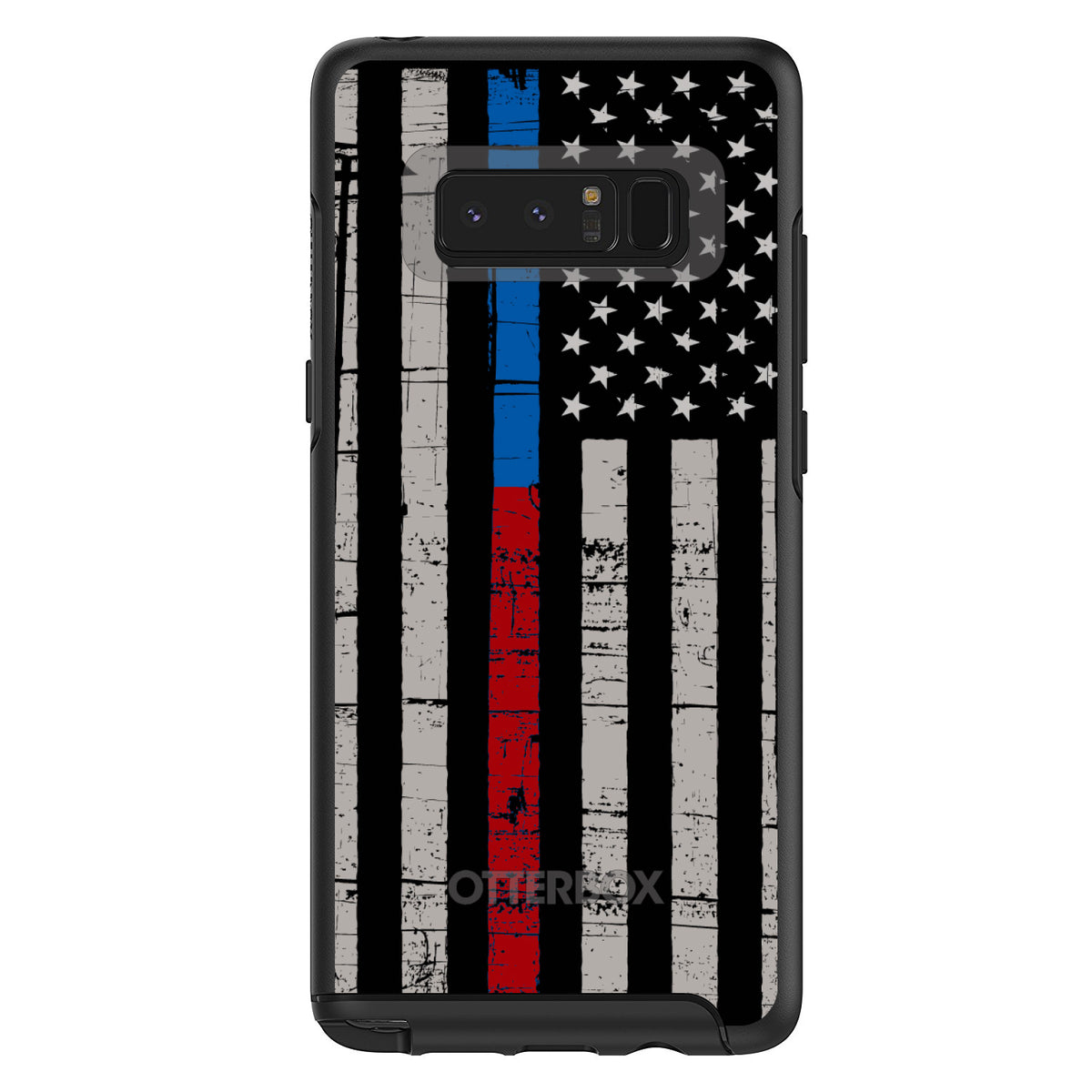 Thin Blue Line Thin Red Line US Flag OtterBox Symmetry Case for iPhone & Galaxy, view 14