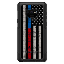 DistinctInk™ OtterBox Commuter Series Case for Apple iPhone or Samsung Galaxy - Thin Blue Line Thin Red Line US Flag