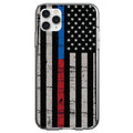 Thin Blue Line Thin Red Line US Flag Clear Shockproof iPhone Case