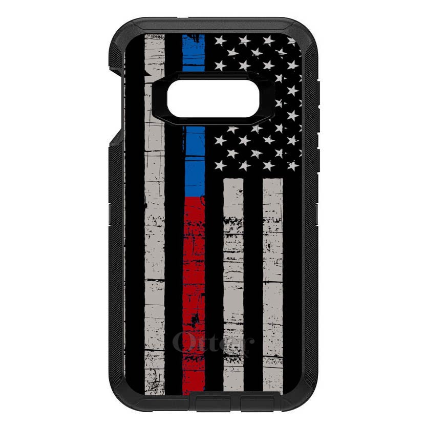 Thin Blue Line Thin Red Line US Flag OtterBox Defender Case for iPhone & Galaxy, view 10