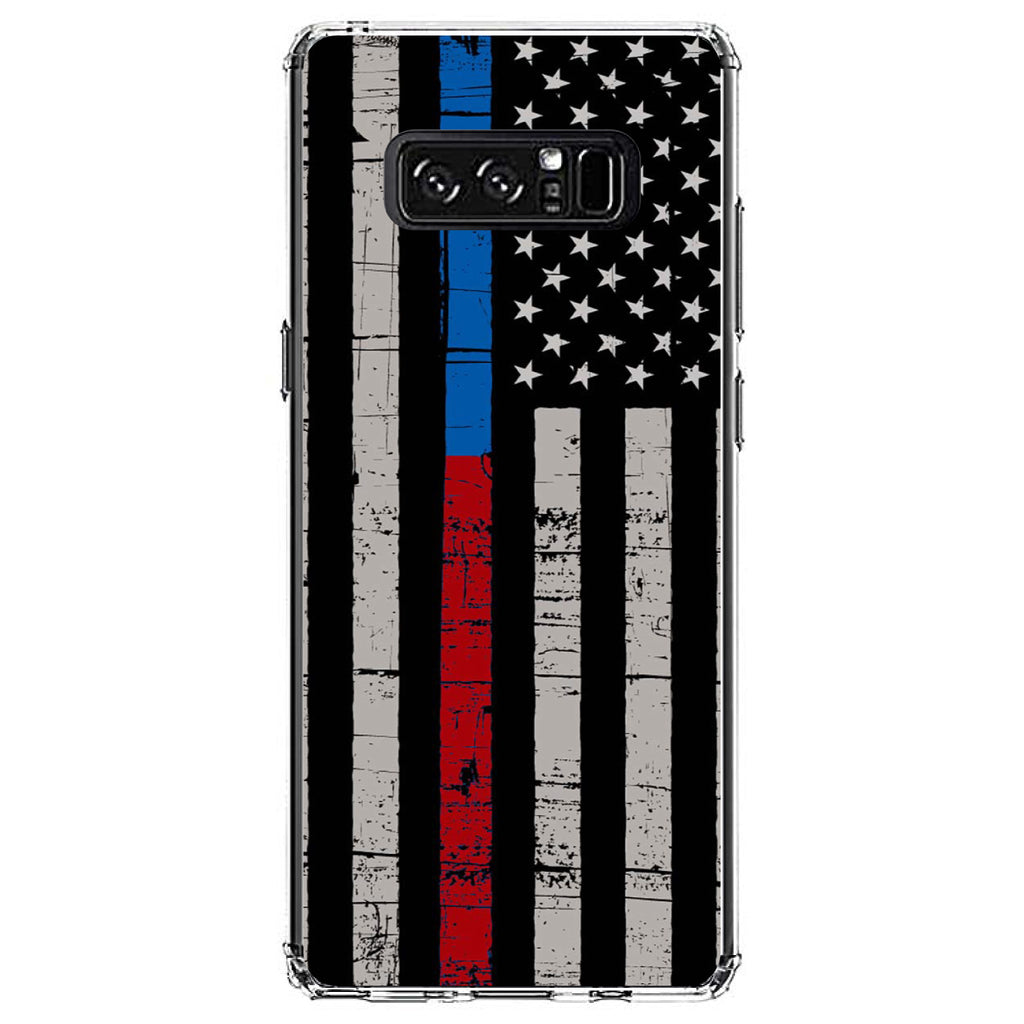 Thin Blue Line Thin Red Line US Flag Clear Shockproof iPhone Case, view 12