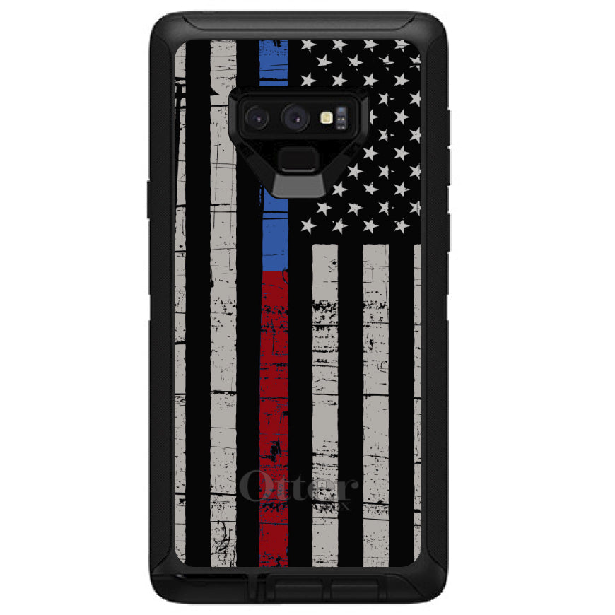 Thin Blue Line Thin Red Line US Flag OtterBox Defender Case for iPhone & Galaxy, view 16