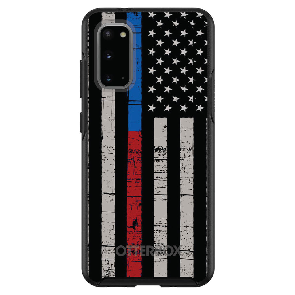 Thin Blue Line Thin Red Line US Flag OtterBox Symmetry Case for iPhone & Galaxy, view 5