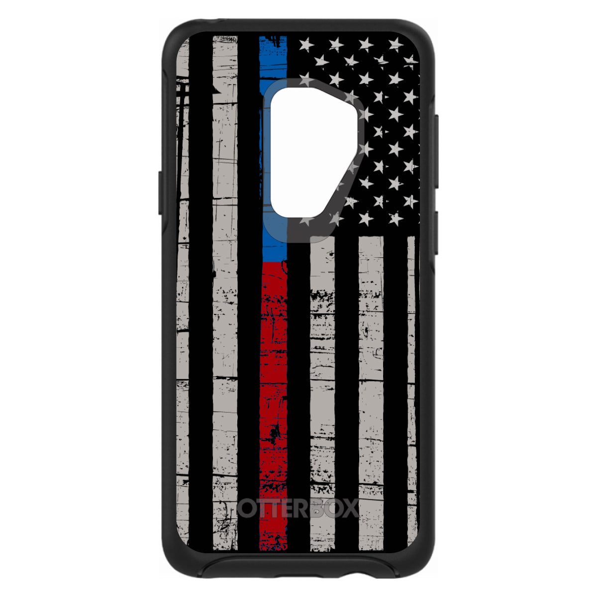 Thin Blue Line Thin Red Line US Flag OtterBox Symmetry Case for iPhone & Galaxy, view 9