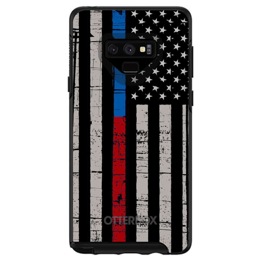 Thin Blue Line Thin Red Line US Flag OtterBox Symmetry Case for iPhone & Galaxy, view 13