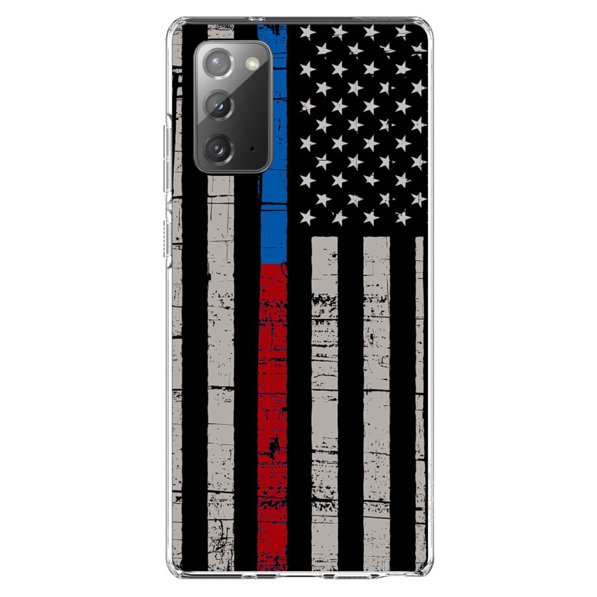 Thin Blue Line Thin Red Line US Flag Clear Shockproof iPhone Case, view 8