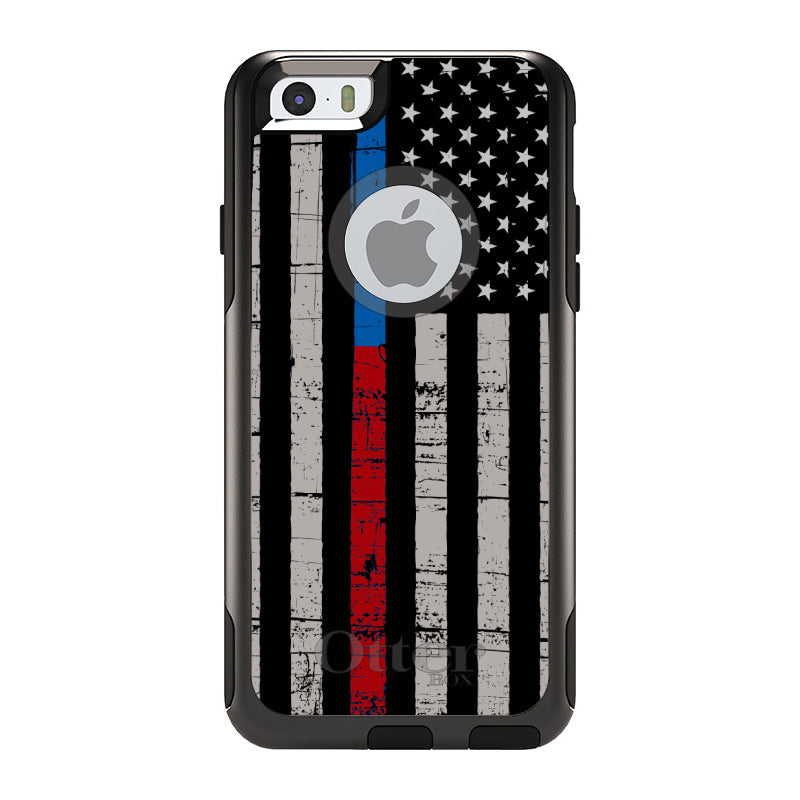 Thin Blue Line Thin Red Line US Flag OtterBox Commuter Case for iPhone & Galaxy, view 4