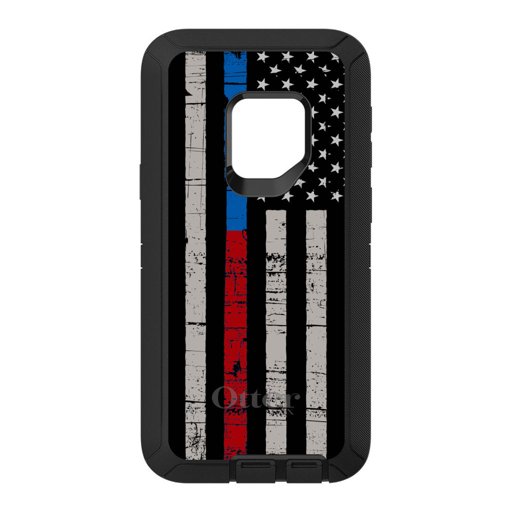 Thin Blue Line Thin Red Line US Flag OtterBox Defender Case for iPhone & Galaxy, view 11