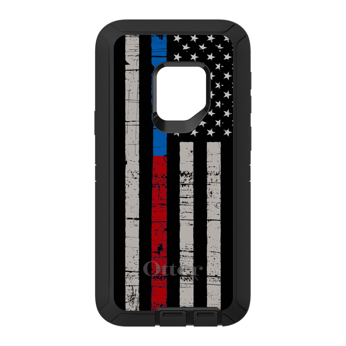 Thin Blue Line Thin Red Line US Flag OtterBox Defender Case for iPhone & Galaxy, view 11