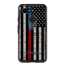 DistinctInk™ OtterBox Symmetry Series Case for Apple iPhone / Samsung Galaxy / Google Pixel - Thin Blue Line Thin Red Line US Flag