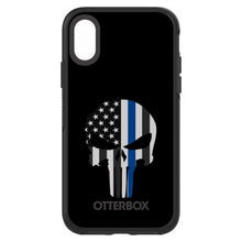 DistinctInk™ OtterBox Symmetry Series Case for Apple iPhone / Samsung Galaxy / Google Pixel - Thin Blue Line Skull