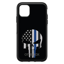 DistinctInk™ OtterBox Symmetry Series Case for Apple iPhone / Samsung Galaxy / Google Pixel - Thin Blue Line Skull