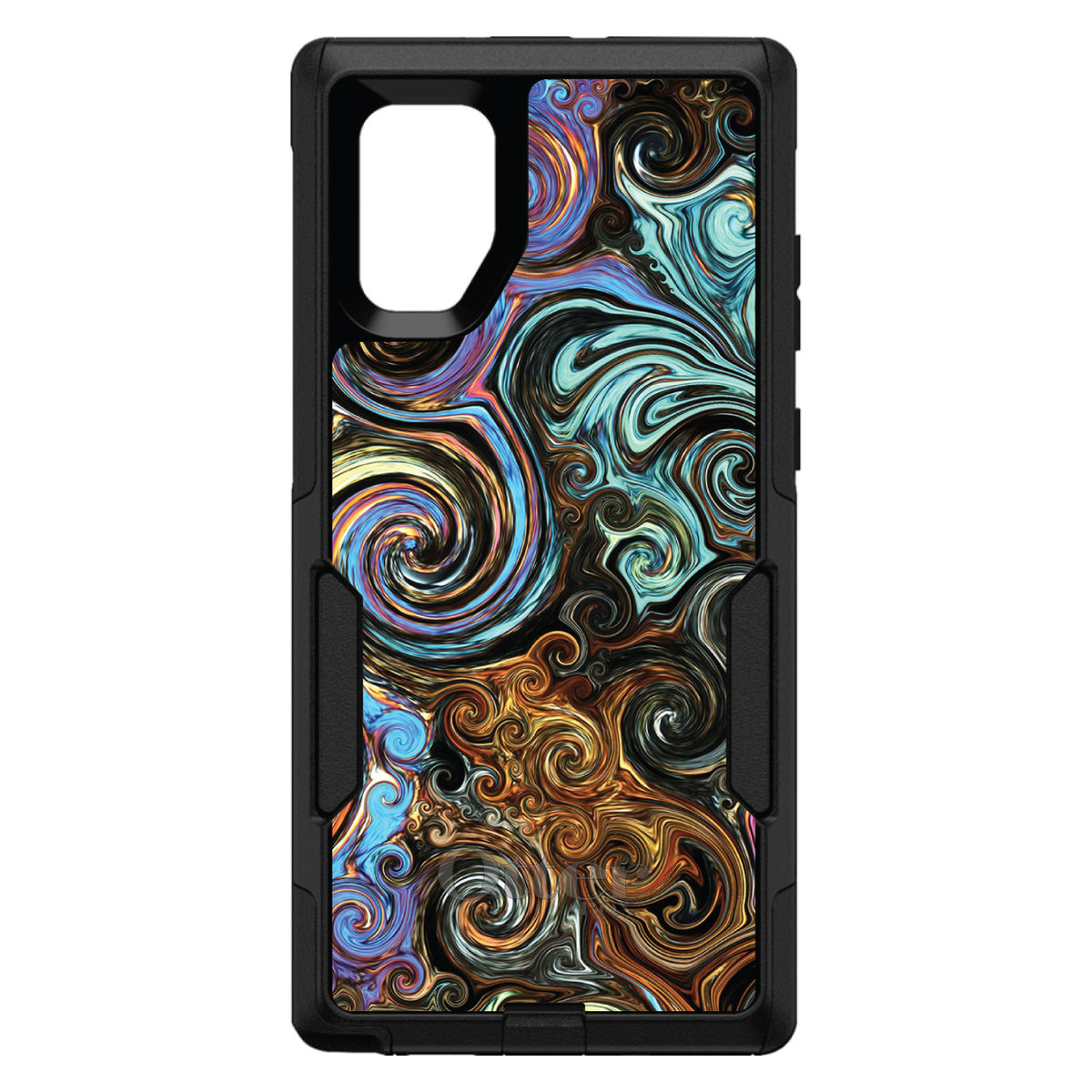 Gold Brown Black Blue Abstract Swirls OtterBox Commuter Case for iPhone & Galaxy, view 14