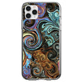 Gold Brown Black Blue Abstract Swirls Clear Shockproof iPhone Case