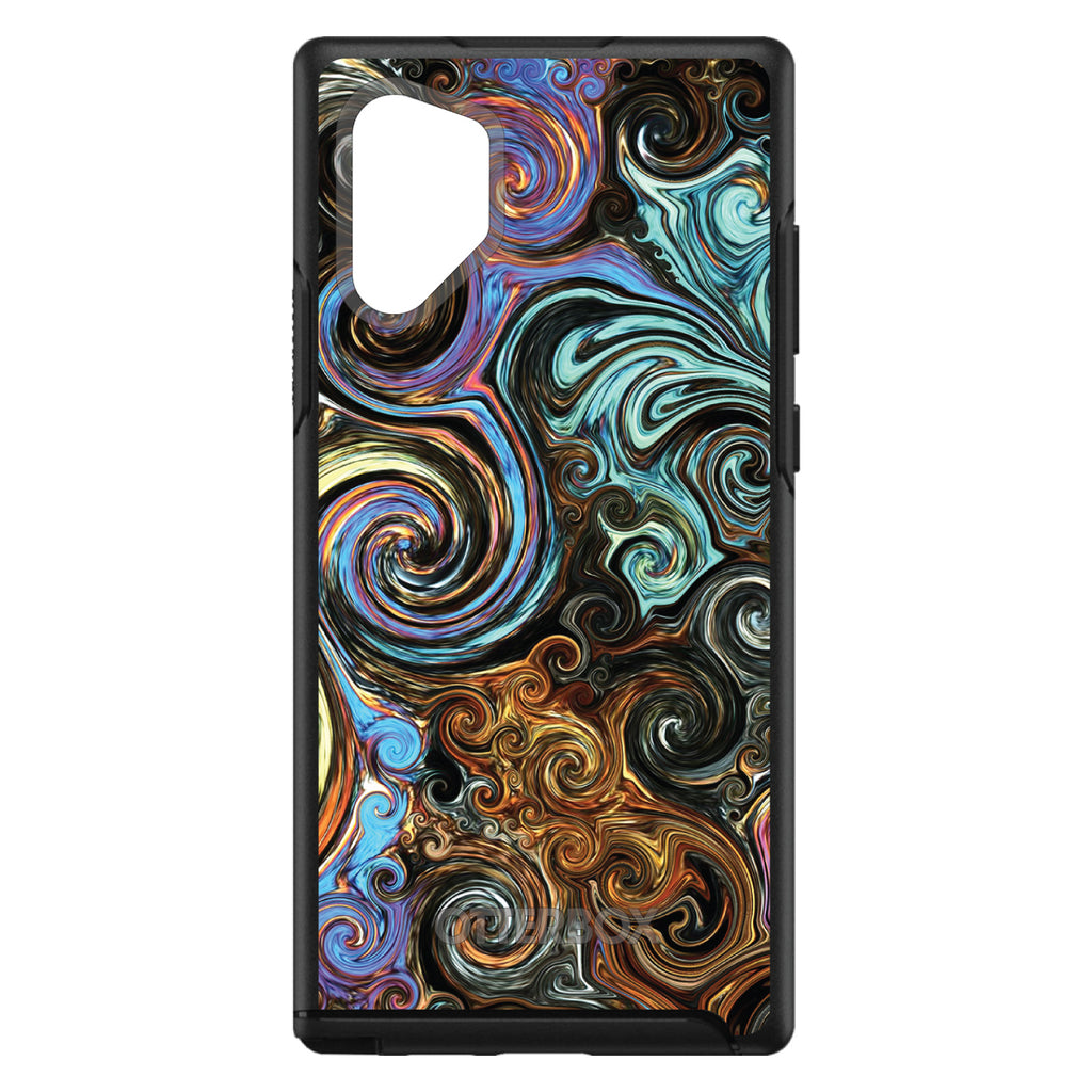 Gold Brown Black Blue Abstract Swirls OtterBox Symmetry Case for iPhone & Galaxy, view 12