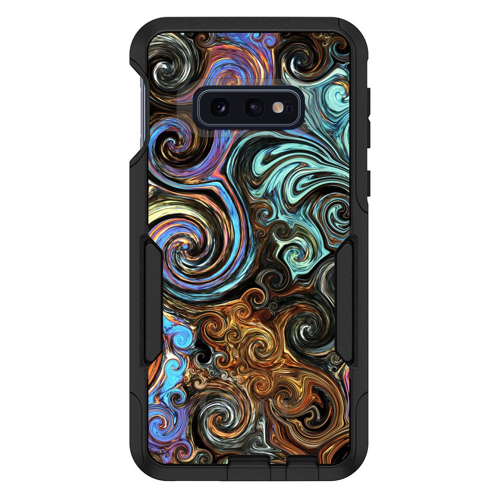 Gold Brown Black Blue Abstract Swirls OtterBox Commuter Case for iPhone & Galaxy, view 8