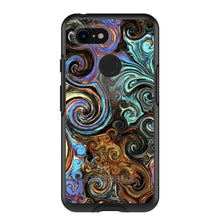 DistinctInk™ OtterBox Symmetry Series Case for Apple iPhone / Samsung Galaxy / Google Pixel - Gold Brown Black Blue Abstract Swirls
