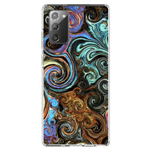 DistinctInk® Clear Shockproof Hybrid Case for Apple iPhone / Samsung Galaxy / Google Pixel - Gold Brown Black Blue Abstract Swirls