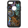 Gold Brown Black Blue Abstract Swirls OtterBox Commuter Case for iPhone & Galaxy