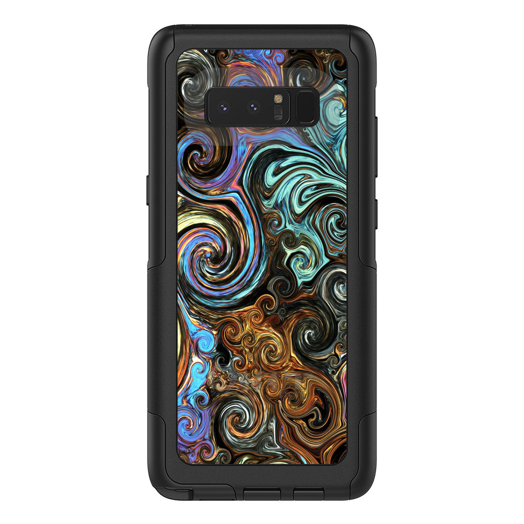 Gold Brown Black Blue Abstract Swirls OtterBox Commuter Case for iPhone & Galaxy, view 16