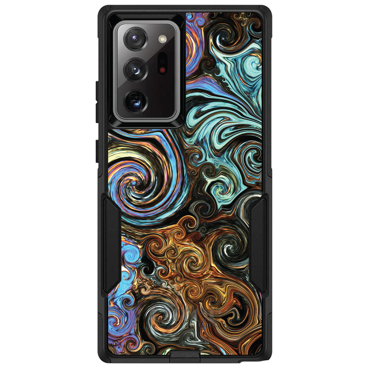 Gold Brown Black Blue Abstract Swirls OtterBox Commuter Case for iPhone & Galaxy, view 12