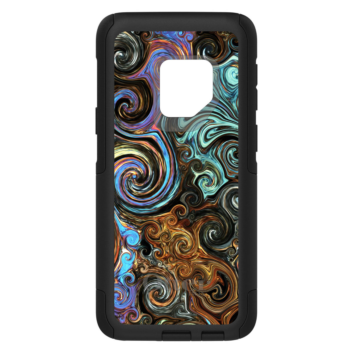 Gold Brown Black Blue Abstract Swirls OtterBox Commuter Case for iPhone & Galaxy, view 9