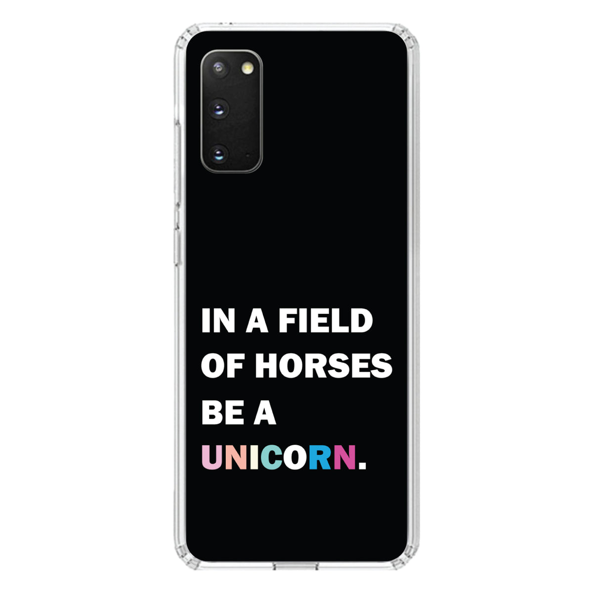 In a Field of Horses, Be a Unicorn, Rainbow Clear Shockproof iPhone Case, view 14