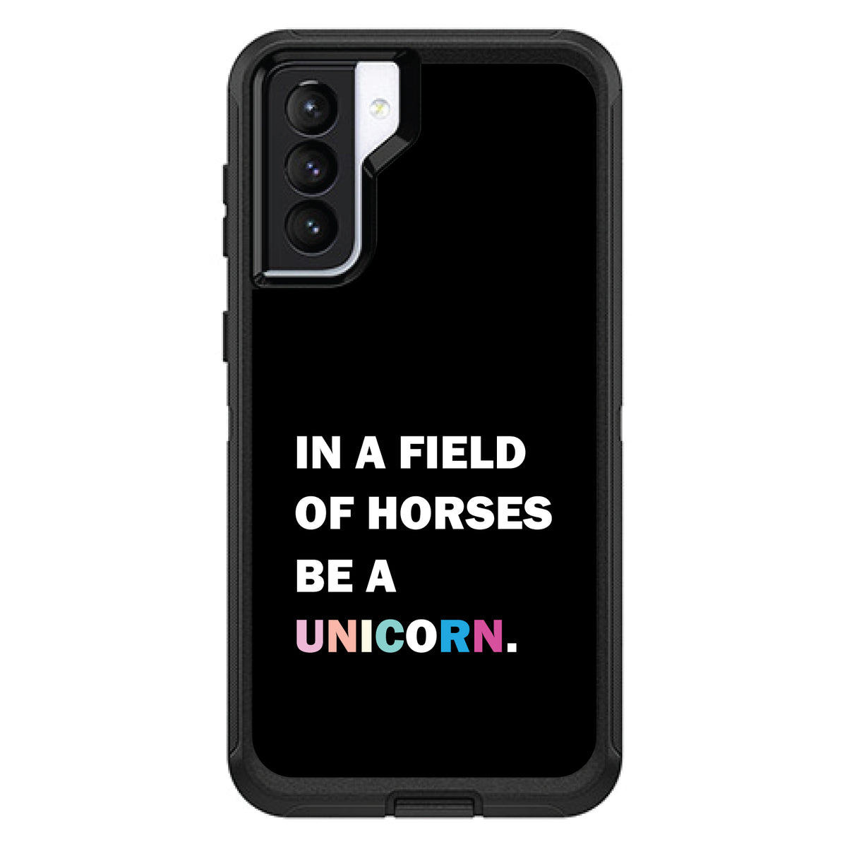 In a Field of Horses, Be a Unicorn, Rainbow OtterBox Defender Case for iPhone & Galaxy, view 5