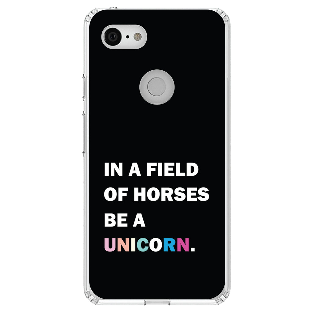 In a Field of Horses, Be a Unicorn, Rainbow Clear Shockproof iPhone Case, view 22