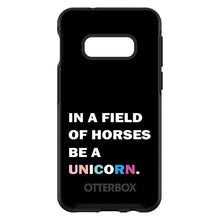 DistinctInk™ OtterBox Symmetry Series Case for Apple iPhone / Samsung Galaxy / Google Pixel - In a Field of Horses, Be a Unicorn - Rainbow