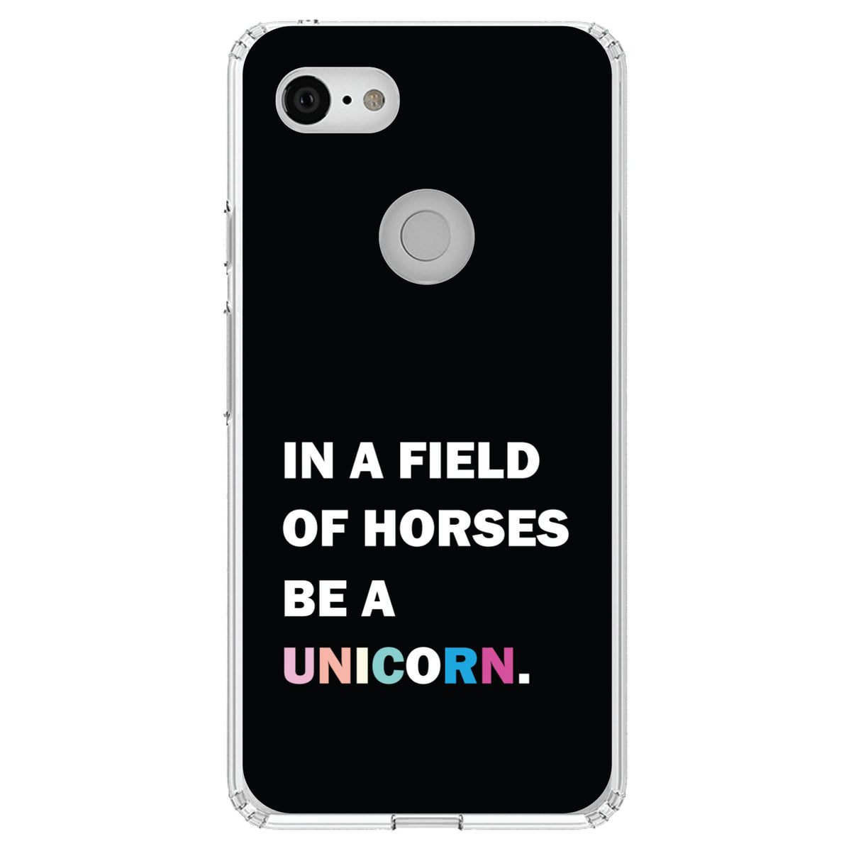 In a Field of Horses, Be a Unicorn, Rainbow Clear Shockproof iPhone Case, view 21