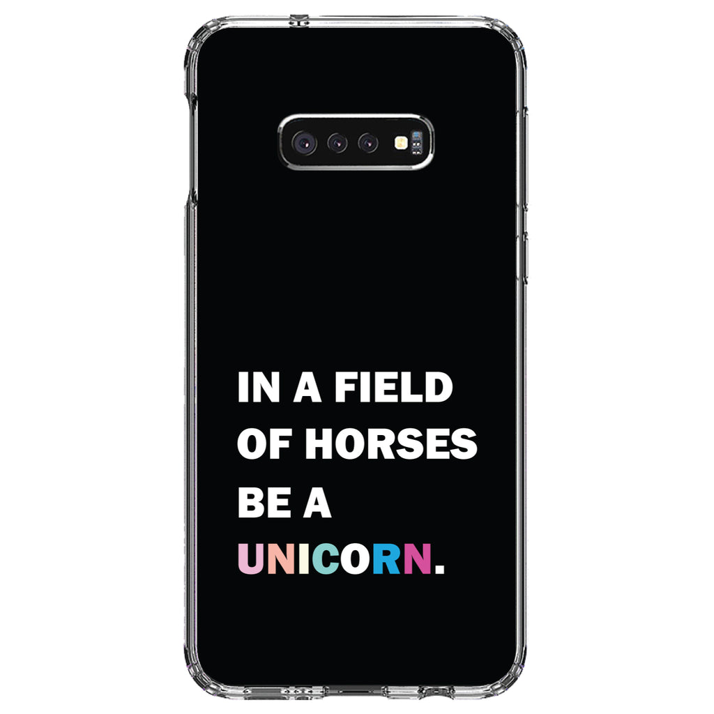 In a Field of Horses, Be a Unicorn, Rainbow Clear Shockproof iPhone Case, view 18