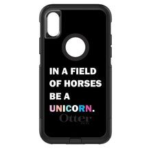 DistinctInk™ OtterBox Commuter Series Case for Apple iPhone or Samsung Galaxy - In a Field of Horses, Be a Unicorn - Rainbow