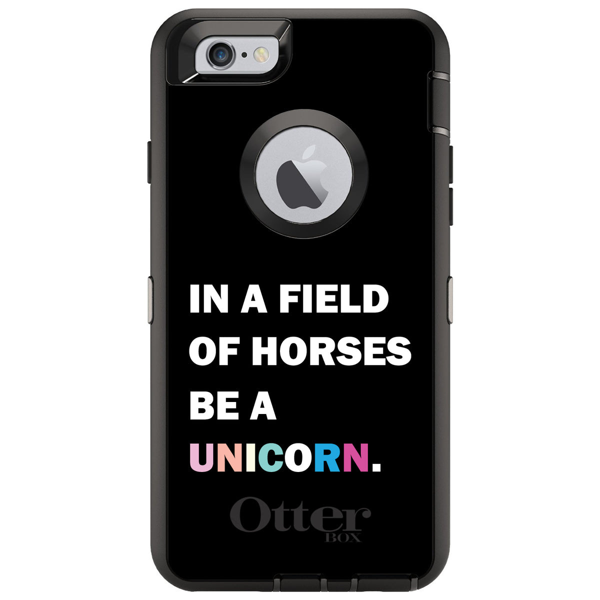 In a Field of Horses, Be a Unicorn, Rainbow OtterBox Defender Case for iPhone & Galaxy, view 4
