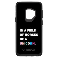 DistinctInk™ OtterBox Symmetry Series Case for Apple iPhone / Samsung Galaxy / Google Pixel - In a Field of Horses, Be a Unicorn - Rainbow