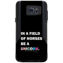 DistinctInk™ OtterBox Commuter Series Case for Apple iPhone or Samsung Galaxy - In a Field of Horses, Be a Unicorn - Rainbow