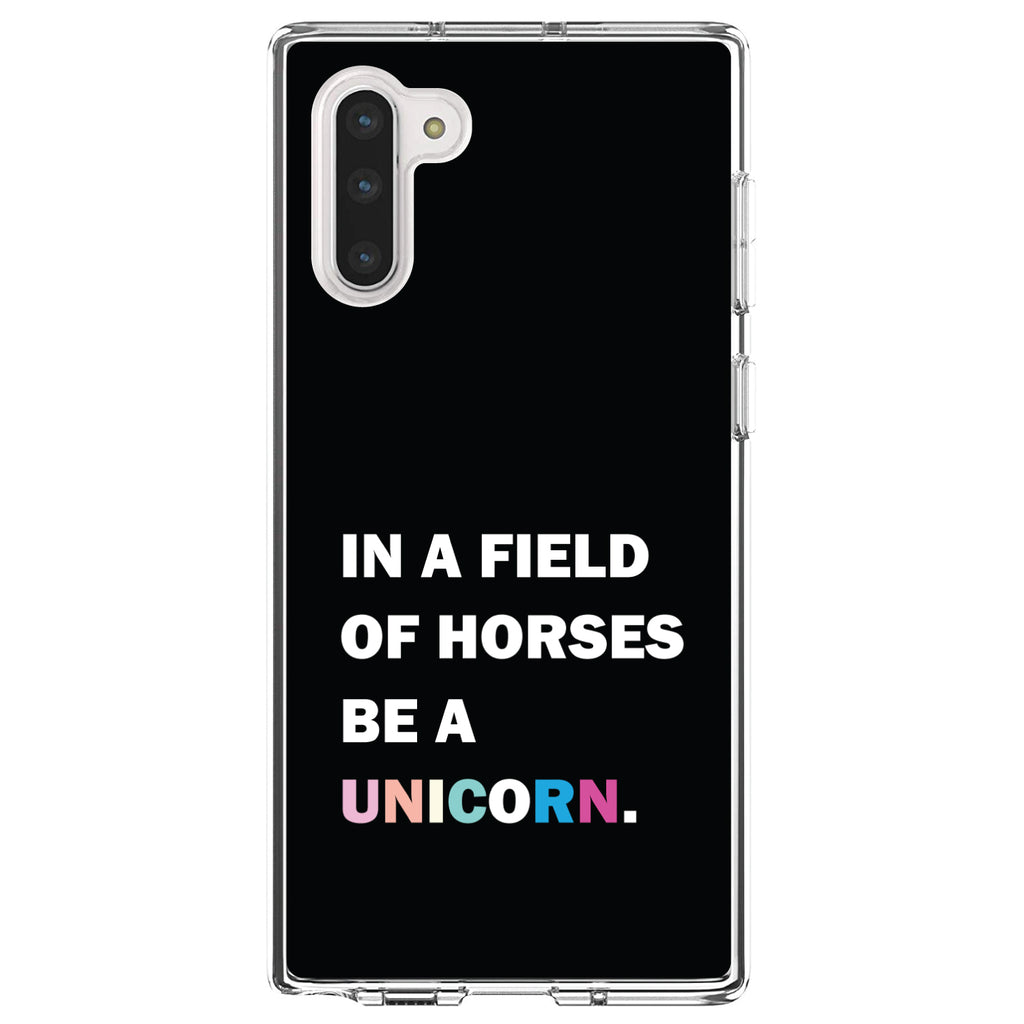 In a Field of Horses, Be a Unicorn, Rainbow Clear Shockproof iPhone Case, view 9