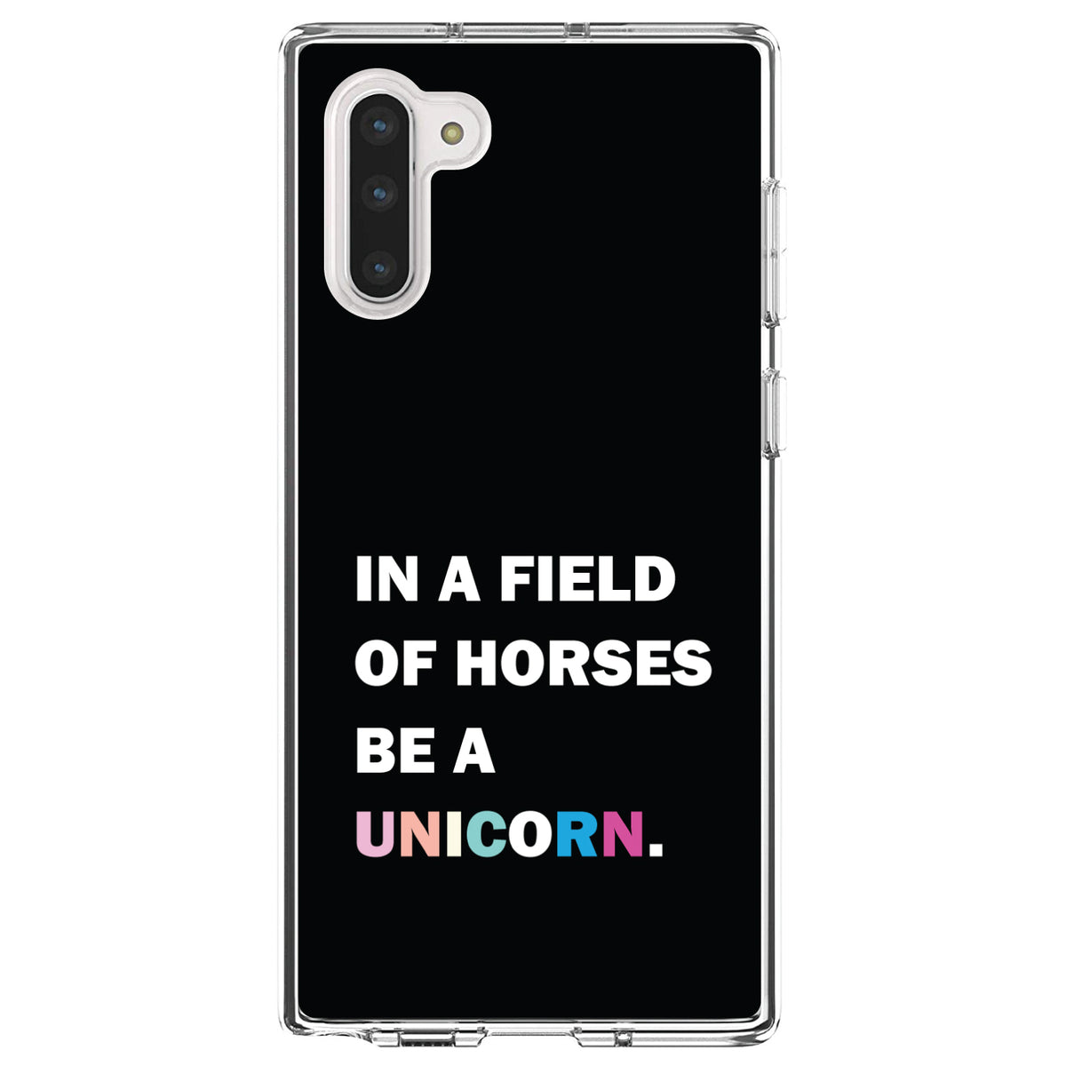 In a Field of Horses, Be a Unicorn, Rainbow Clear Shockproof iPhone Case, view 9