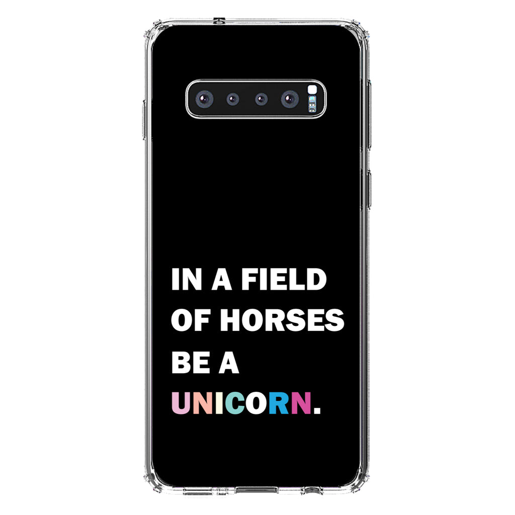 In a Field of Horses, Be a Unicorn, Rainbow Clear Shockproof iPhone Case, view 16