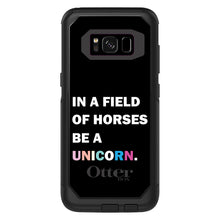 DistinctInk™ OtterBox Commuter Series Case for Apple iPhone or Samsung Galaxy - In a Field of Horses, Be a Unicorn - Rainbow