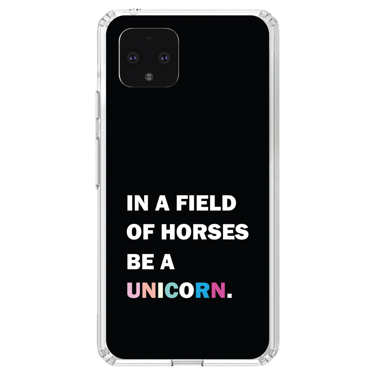 In a Field of Horses, Be a Unicorn, Rainbow Clear Shockproof iPhone Case, view 24