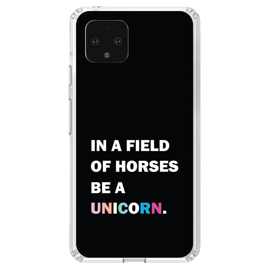 In a Field of Horses, Be a Unicorn, Rainbow Clear Shockproof iPhone Case, view 23
