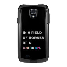 DistinctInk™ OtterBox Commuter Series Case for Apple iPhone or Samsung Galaxy - In a Field of Horses, Be a Unicorn - Rainbow