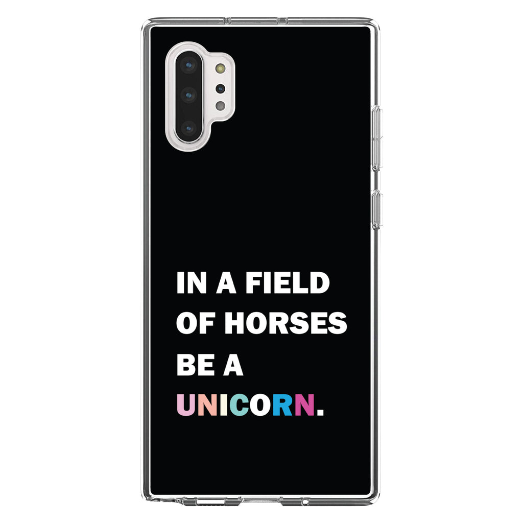 In a Field of Horses, Be a Unicorn, Rainbow Clear Shockproof iPhone Case, view 10