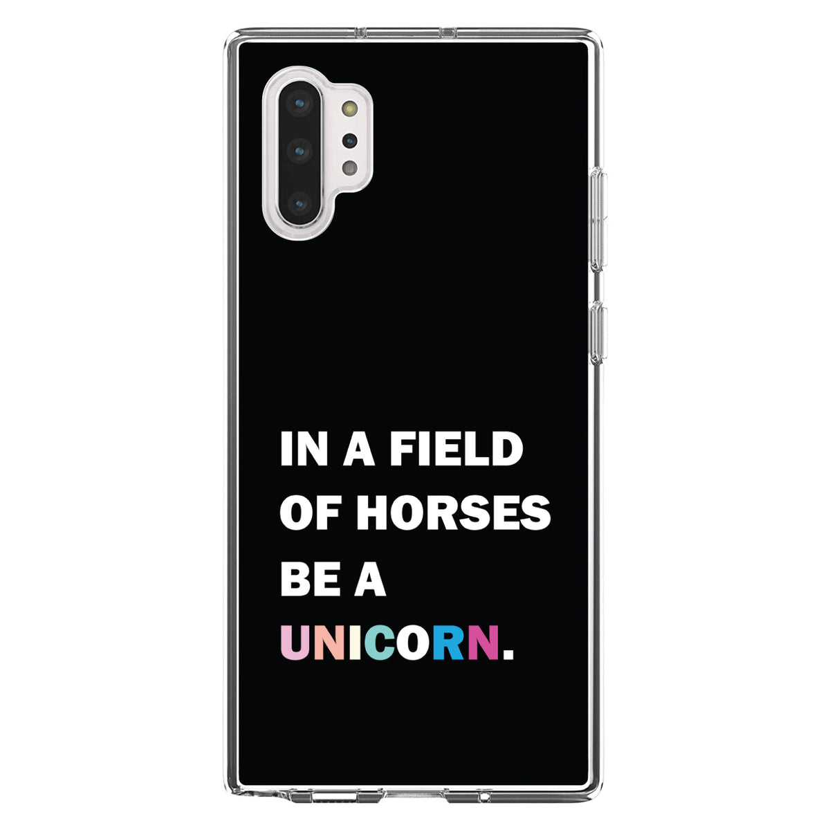 In a Field of Horses, Be a Unicorn, Rainbow Clear Shockproof iPhone Case, view 10
